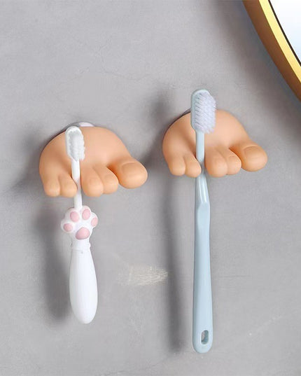 Suport de Baie, Multifunctional, pentru Periute/Cabluri, din PVC, cu Ventuza, Model Picior,