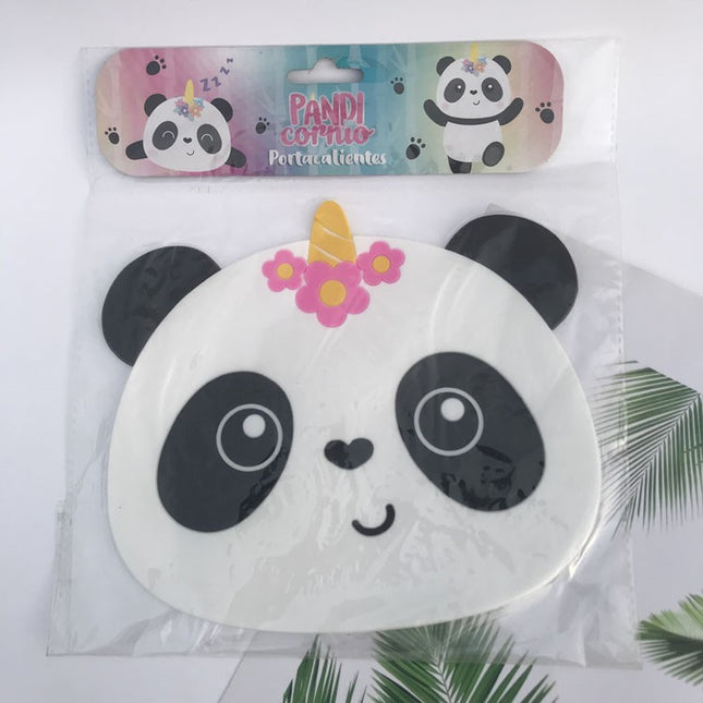Suport pentru Pahar, Model Urs Panda, din PVC,Rezistent la Caldura