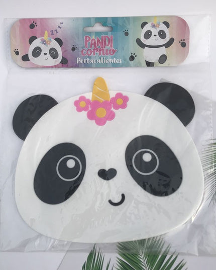 Suport pentru Pahar, Model Urs Panda, din PVC,Rezistent la Caldura