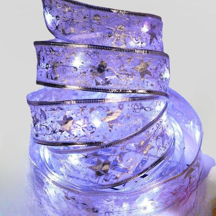 Panglică LED de Crăciun Aurie, lungime , 200 LED-uri, Baterii