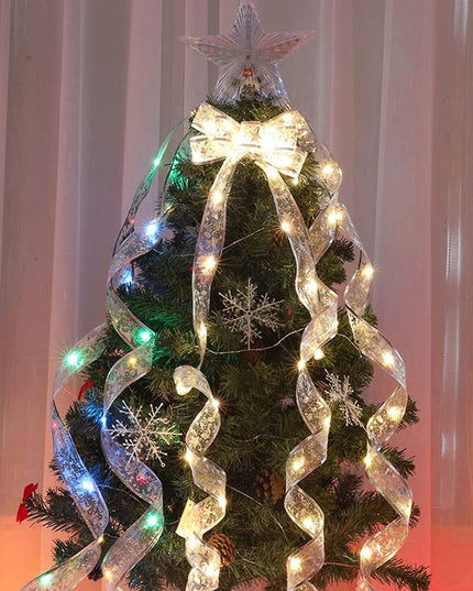 Panglică LED de Crăciun Aurie, lungime , 200 LED-uri, Baterii