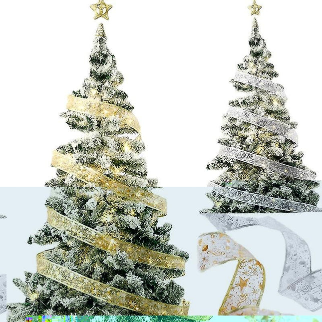 Panglică LED de Crăciun Aurie, lungime , 50 LED-uri, Baterii