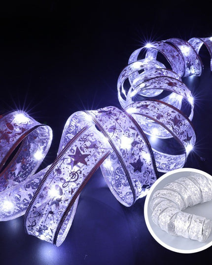 Panglică LED de Crăciun Aurie, lungime , 50 LED-uri, Baterii