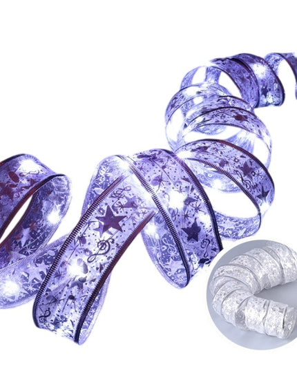 Panglică LED de Crăciun Aurie, lungime , 50 LED-uri, Baterii