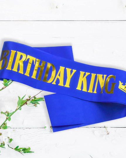 Panglica pentru Aniversare, Model Birthday King, Tematica Aniversare
