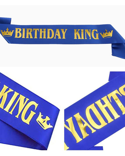 Panglica pentru Aniversare, Model Birthday King, Tematica Aniversare