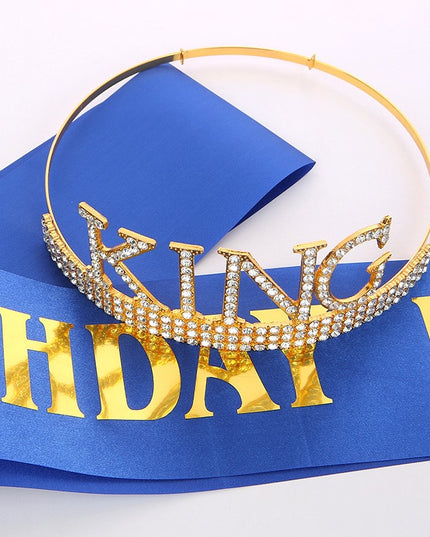 Panglica pentru Aniversare, Model Birthday King, Tematica Aniversare