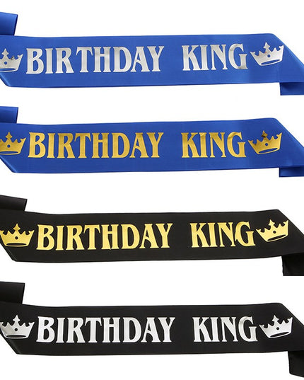 Panglica pentru Aniversare, Model Birthday King, Tematica Aniversare