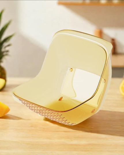 Cos de Spalat Legume/Fructe, cu Scurgere Apa, din PET, 15.5 x 18.6 x 16.2 cm