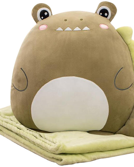 Patura 2in1 pentru Pat sau Canapea, Model Jucarie Crocodil cu Spatiu de Depozitare Patura, Microfibra