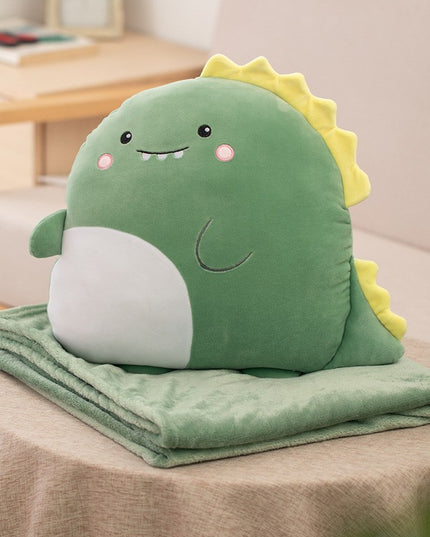 Patura 2in1 pentru Pat sau Canapea, Model Jucarie Dinozaur cu Spatiu de Depozitare Patura, Microfibra