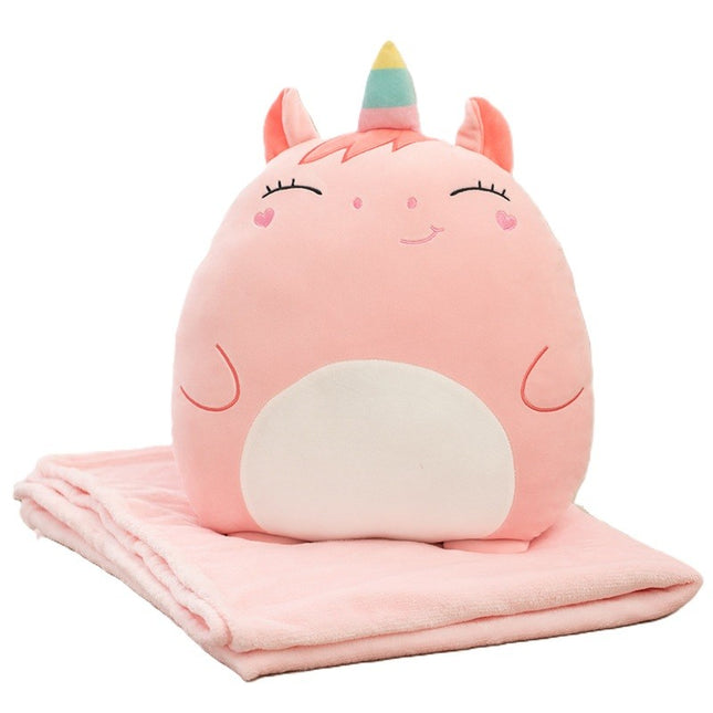 Patura 2in1 pentru Pat sau Canapea, Model Jucarie Unicorn cu Spatiu de Depozitare Patura, Microfibra