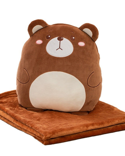 Patura 2in1 pentru Pat sau Canapea, Model Jucarie Urs cu Spatiu de Depozitare Patura, Microfibra