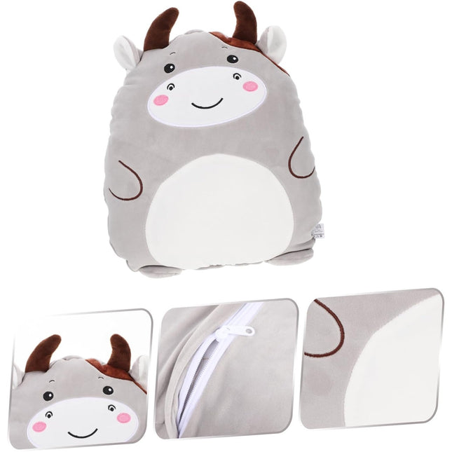 Patura 2in1 pentru Pat sau Canapea, Model Jucarie Vacuta cu Spatiu de Depozitare Patura, Microfibra