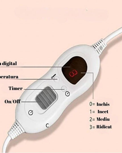 Patura Cu Incalzire Electrica, 100 W,3 Trepte De Incalzire, Flanel