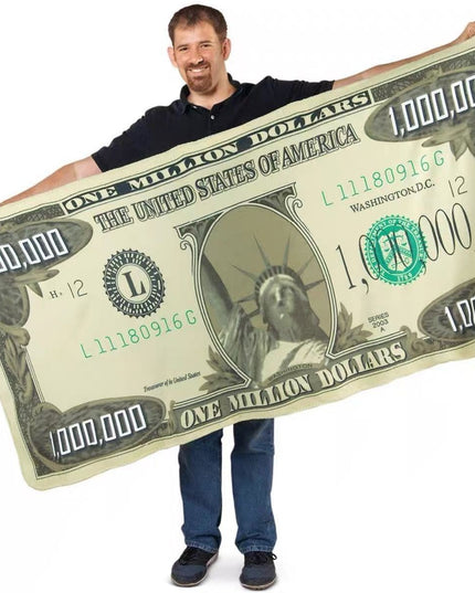 Patura de Pat sau Canapea, Model Bancnota Dolari, Microfibra