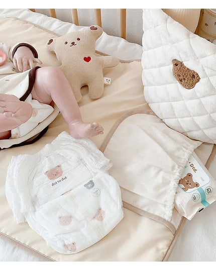 Patura Multifunctionala, pentru Schimbat Scutec, Impermeabila, din Bumbac,Portabila, Model Ursulet