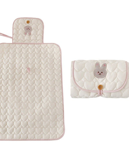 Patura Multifunctionala, pentru Schimbat Scutec, Impermeabila, din Bumbac,Portabila, Model Iepuras