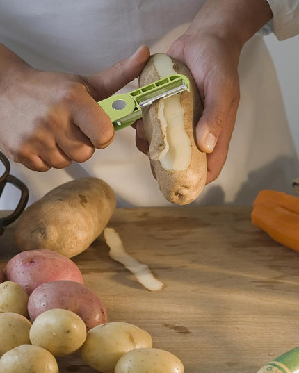 Peeler pentru Legume si Fructe,Multifunctional, Curatator Pliabil, din ABS si Otel Inoxidabil