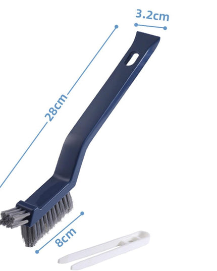 Perie 3in1 de Curatat Podele si Rosturi, Lungime Maner 28 cm, Peri din PP, Otel si Plastic, Cleste pentru Scame si Par Inclus