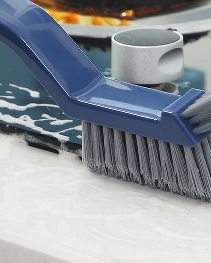 Perie 3in1 de Curatat Podele si Rosturi, Lungime Maner 28 cm, Peri din PP, Otel si Plastic, Cleste pentru Scame si Par Inclus