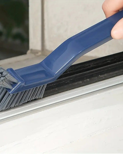 Perie 3in1 de Curatat Podele si Rosturi, Lungime Maner 28 cm, Peri din PP, Otel si Plastic, Cleste pentru Scame si Par Inclus