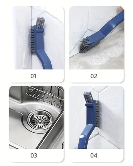 Perie 3in1 de Curatat Podele si Rosturi, Lungime Maner 28 cm, Peri din PP, Otel si Plastic, Cleste pentru Scame si Par Inclus