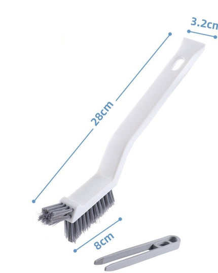 Perie 3in1 de Curatat Podele si Rosturi, Lungime Maner 28 cm, Peri din PP, Otel si Plastic, Cleste pentru Scame si Par Inclus