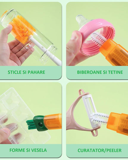 Perie 1 de Curatat Pahare, Cani, Sticle, cu Maner Lung, Accesorii pentru Spalarea Paielor si Capacelor, Usor de Agatat