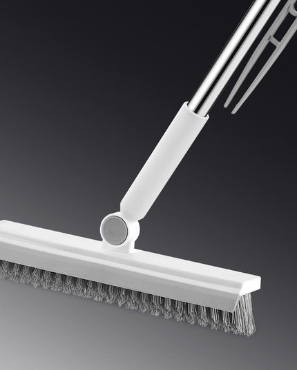 Perie de Curatare pentru Podele si Rosturi, Lungime Maner , Capat Pivotant 180 Grade, Peri din PP, Otel si Plastic, Cleste pentru Scame si Par Inclus