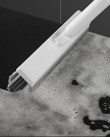 Perie de Curatare pentru Podele si Rosturi, Lungime Maner , Capat Pivotant 180 Grade, Peri din PP, Otel si Plastic, Cleste pentru Scame si Par Inclus