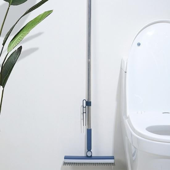 Perie de Curatare pentru Podele si Rosturi, Lungime Maner , Capat Pivotant 180 Grade, Peri din PP, Otel si Plastic, Cleste pentru Scame si Par Inclus