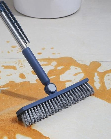 Perie de Curatare pentru Podele si Rosturi, Lungime Maner , Capat Pivotant 180 Grade, Peri din PP, Otel si Plastic, Cleste pentru Scame si Par Inclus