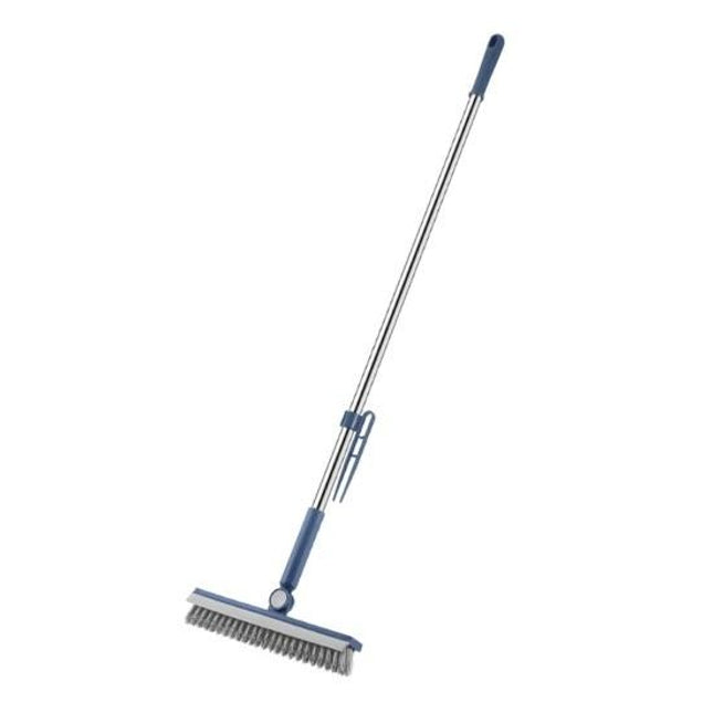 Perie de Curatare pentru Podele si Rosturi, Lungime Maner , Capat Pivotant 180 Grade, Peri din PP, Otel si Plastic, Cleste pentru Scame si Par Inclus