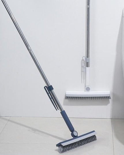 Perie de Curatare pentru Podele si Rosturi, Lungime Maner , Capat Pivotant 180 Grade, Peri din PP, Otel si Plastic, Cleste pentru Scame si Par Inclus