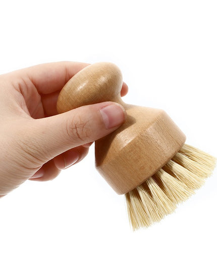 Perie de Curatat Vase si Alimente, din Lemn de Bambus,Perie din Sisal