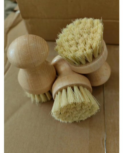 Perie de Curatat Vase si Alimente, din Lemn de Bambus,Perie din Sisal