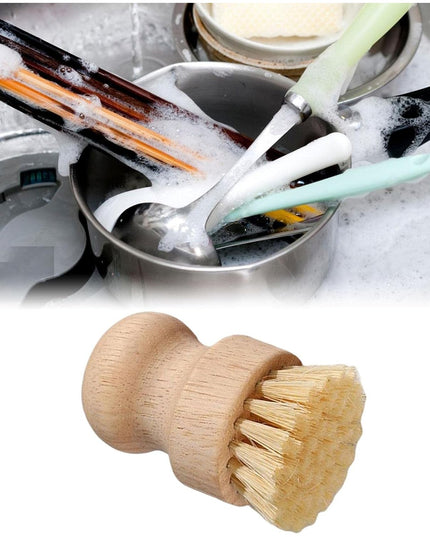 Perie de Curatat Vase si Alimente, din Lemn de Fag,Perie din Sisal