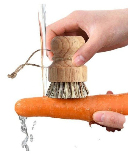 Perie de Curatat Vase si Alimente, din Lemn de Fag,Perie din Sisal