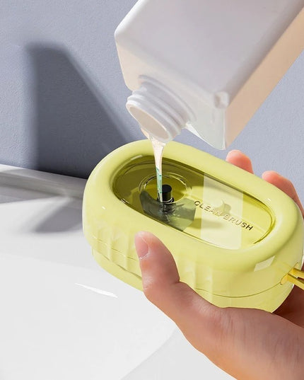 Perie de Spalat Haine, cu Dispenser pentru Detergent, 4 Perii de Curatare, din ABS + PS