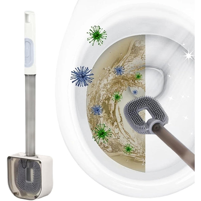 Perie de Toaleta, cu Recipient pentru Detergent, din Plastic+TPR, Montare fara Perforare