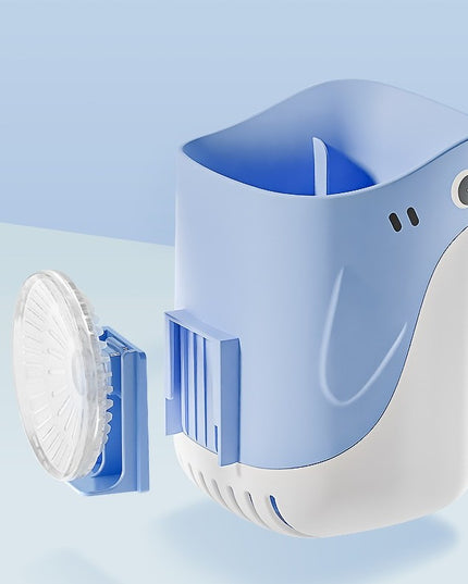 Perie de Toaleta, cu Suport de Perete, Recipient Detergent, 2 Tipuri de Perii, Model Balena