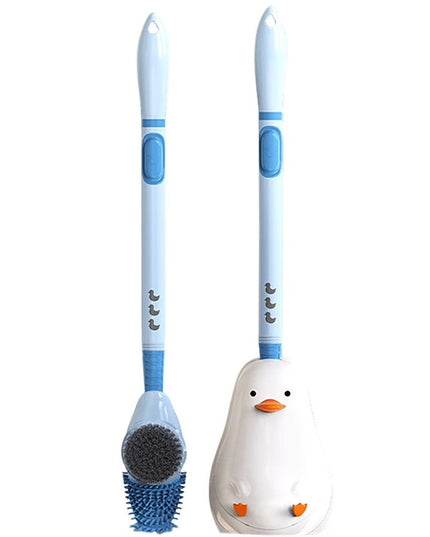 Perie de Toaleta, cu Suport de Perete, Recipient Detergent, 2 Tipuri de Perii, Model Rata