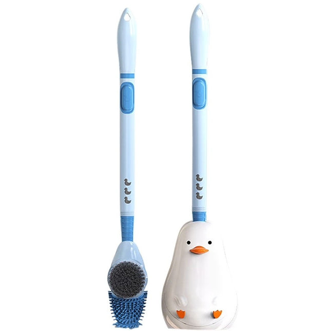 Perie de Toaleta, cu Suport de Perete, Recipient Detergent, 2 Tipuri de Perii, Model Rata