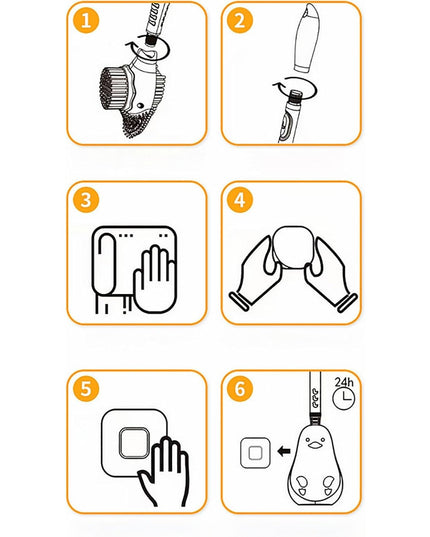 Perie de Toaleta, cu Suport de Perete, Recipient Detergent, 2 Tipuri de Perii, Model Rata