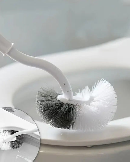 Perie de Toaleta, Maner Curbat, cu Suport,Peri Flexibili