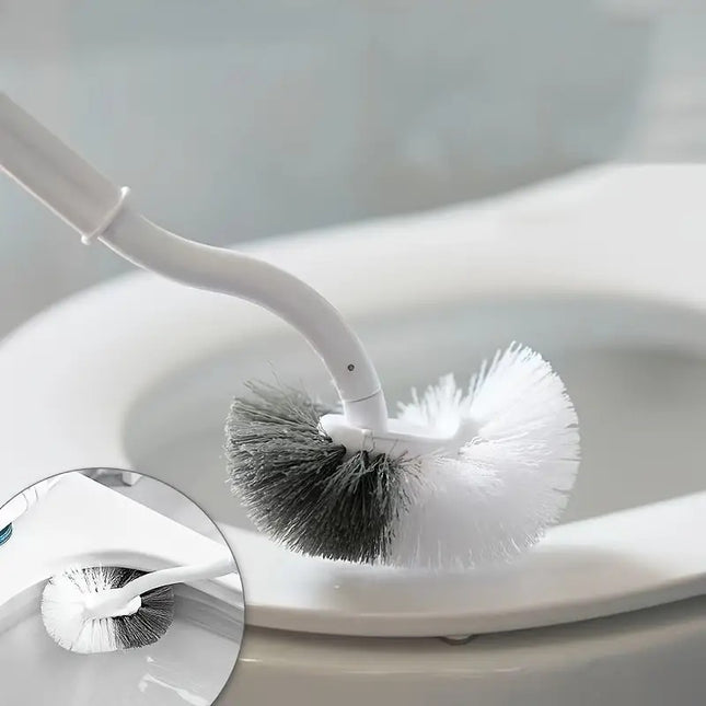 Perie de Toaleta, Maner Curbat, cu Suport,Peri Flexibili