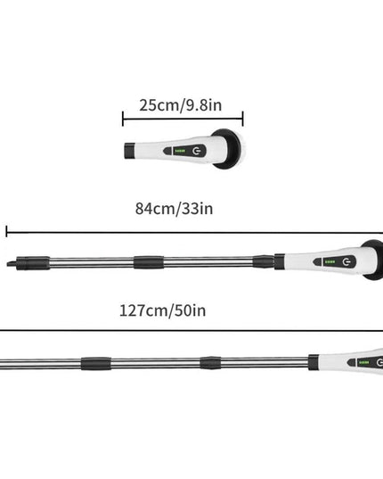 Perie Electrica de Curatare, pentru Gresie, Baie, Bucatarie,cu 9 Capete, Maner Extensibil Detasabil 84- , Incarcare USB-Type C, Rotire 360 de Grade, 3000 mAh, Culoare: