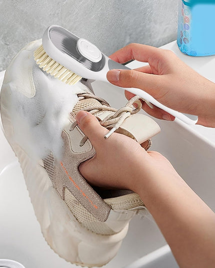 Perie Multifunctionala 1, Perie Densa/Perie din Piele de Caprioara, cu Recipient Lichid, Maner Lung