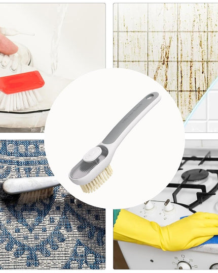 Perie Multifunctionala 1, Perie Densa/Perie din Piele de Caprioara, cu Recipient Lichid, Maner Lung